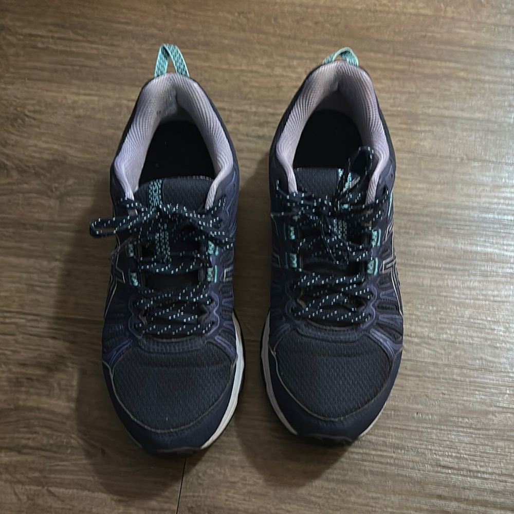 Asics Black and Blue Athletic Shoes for Performance